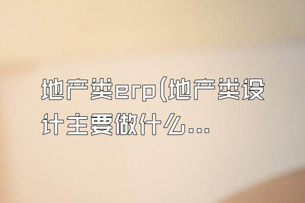 地产类erp(地产类设计主要做什么)