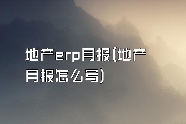 地产erp月报(地产月报怎么写)