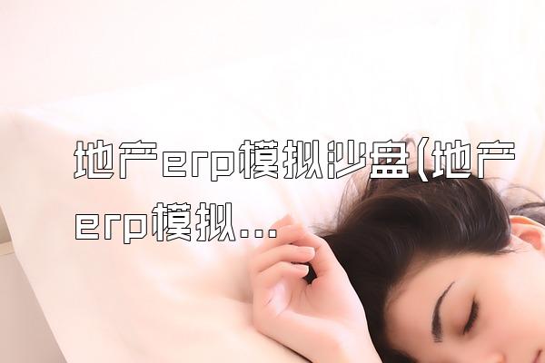 地产erp模拟沙盘(地产erp模拟沙盘实训报告)