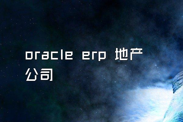 oracle erp 地产公司
