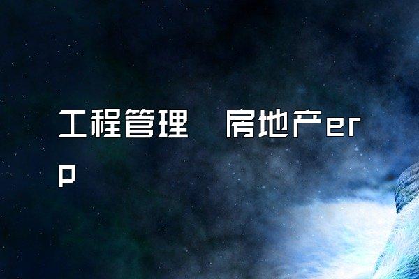 工程管理  房地产erp
