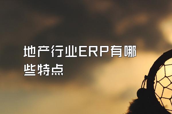 地产行业ERP有哪些特点