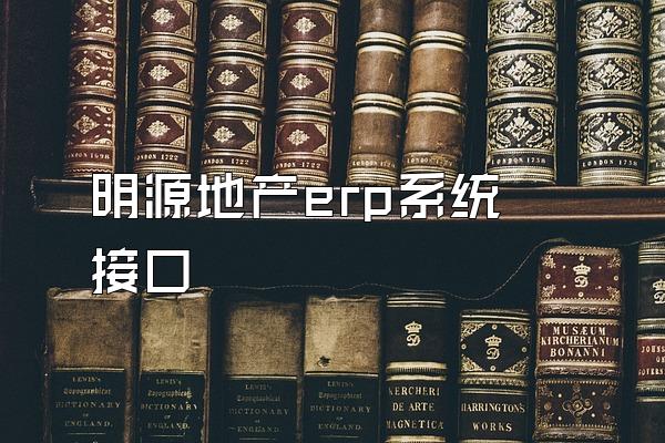 明源地产erp系统 接口