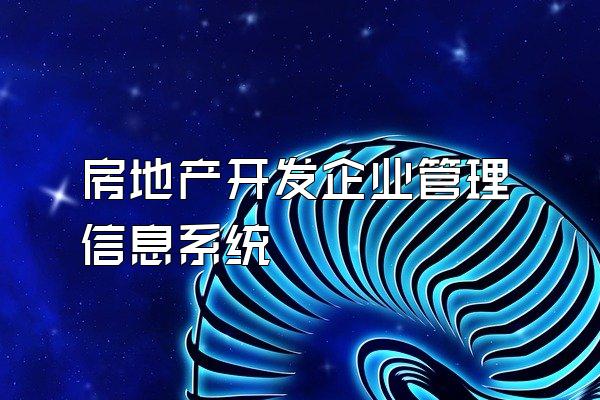 房地产开发企业管理信息系统