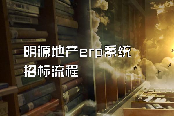 明源地产erp系统 招标流程