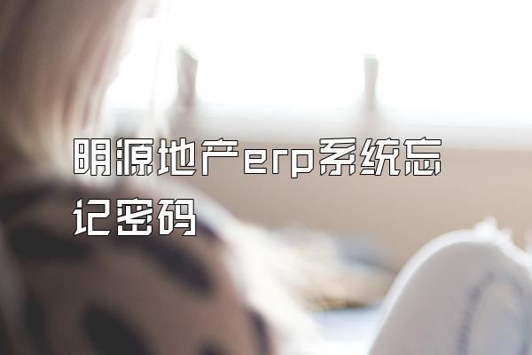 明源地产erp系统忘记密码