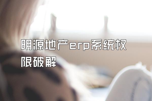明源地产erp系统权限破解