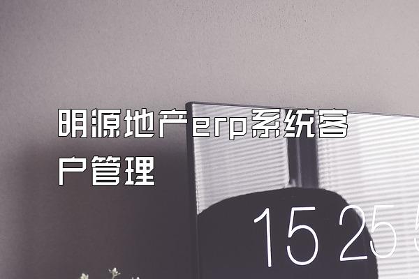 明源地产erp系统客户管理