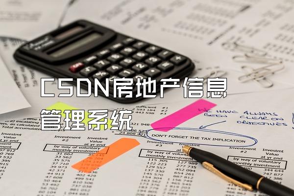 CSDN房地产信息管理系统