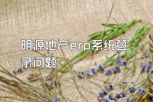 明源地产erp系统登录问题