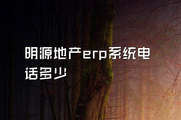 明源地产erp系统电话多少