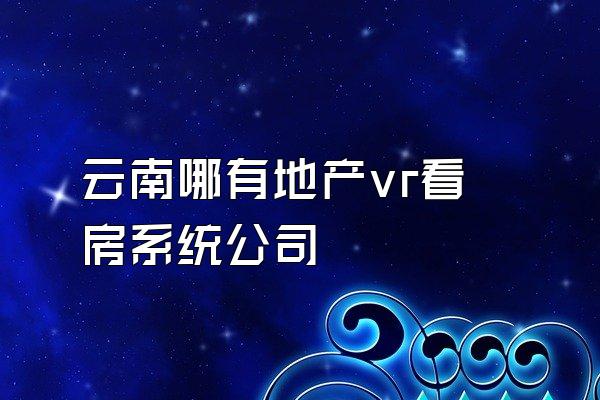 云南哪有地产vr看房系统公司