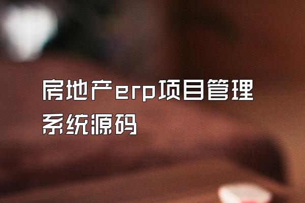 房地产erp项目管理系统源码