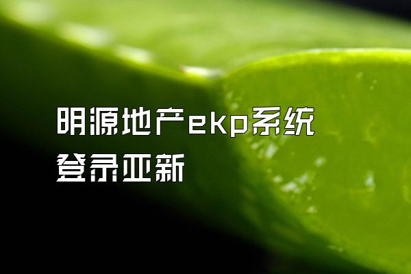 明源地产ekp系统登录亚新