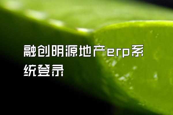 融创明源地产erp系统登录