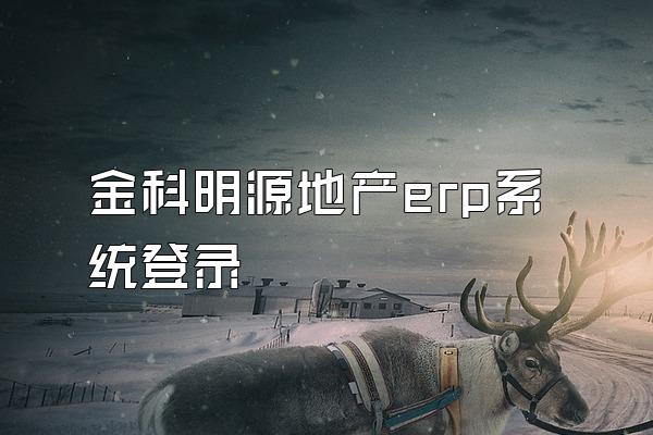 金科明源地产erp系统登录
