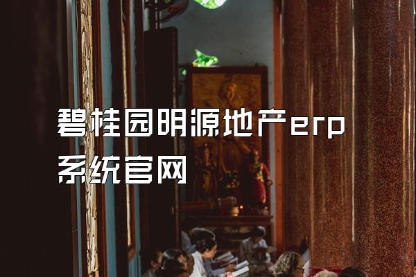 碧桂园明源地产erp系统官网