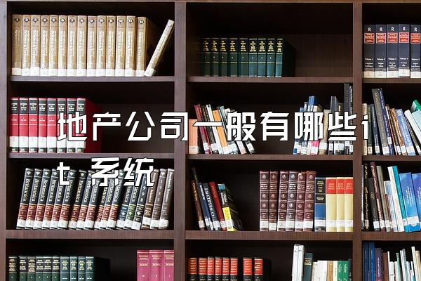 地产公司一般有哪些it 系统