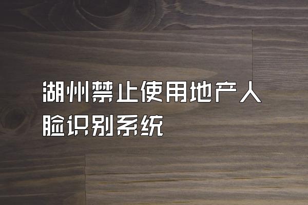 湖州禁止使用地产人脸识别系统