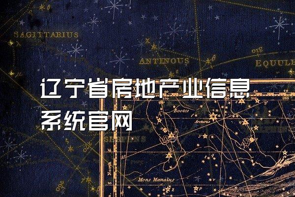 辽宁省房地产业信息系统官网